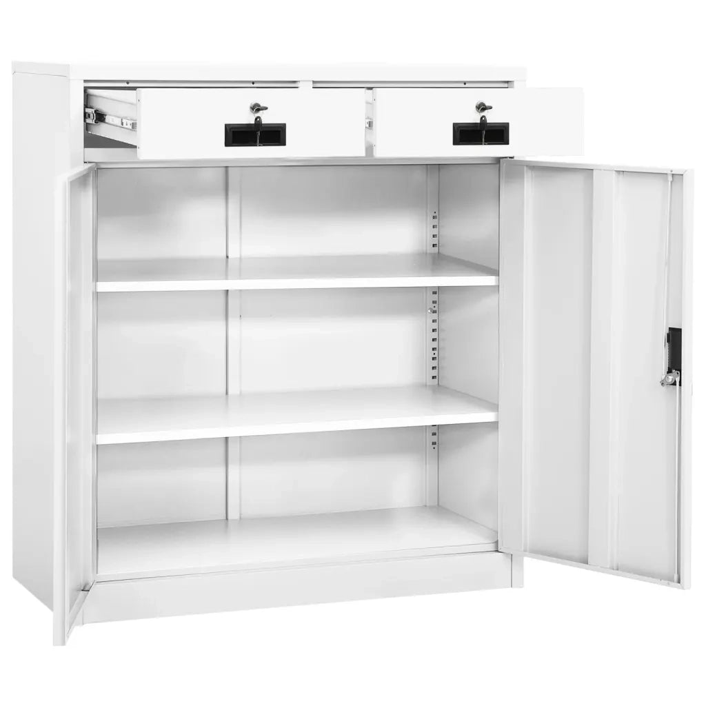 Armadio per Ufficio Bianco 90x40x102 cm in Acciaio cod mxl 52213