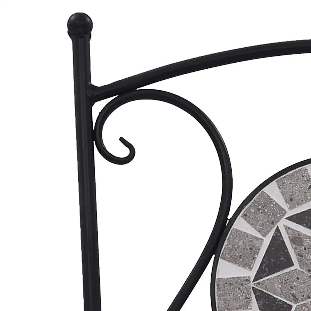 Sedie da BistrÃ² con Mosaico 2 pz Grigie cod mxl 7112