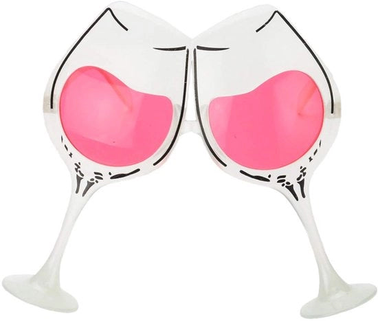 Due Paia di Occhiali da Sole per Festa - Forma di Calice - Design Comico - Leggero - Utilizzo Sostenibile - Sensazione di Benessere per la Pelle - Occhiali da Sole per Festa
