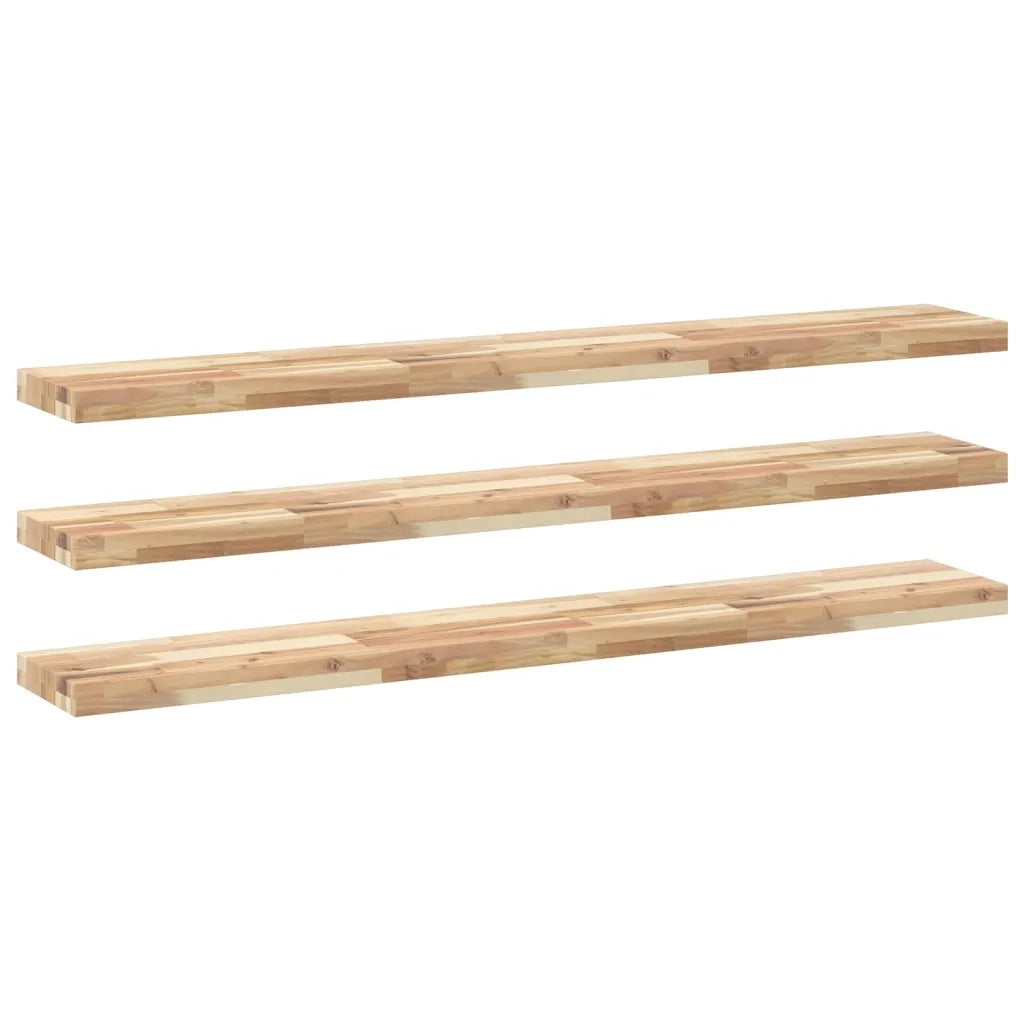 Mensole da Parete 3 pz 140x20x4 cm Legno Acacia Non Trattato 3279437