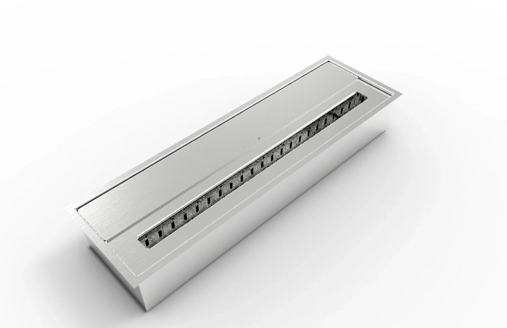 Bruciatore per camino a bioetanolo biocamino in acciaio inox 4,5 lt 61X18XH9,5 cm