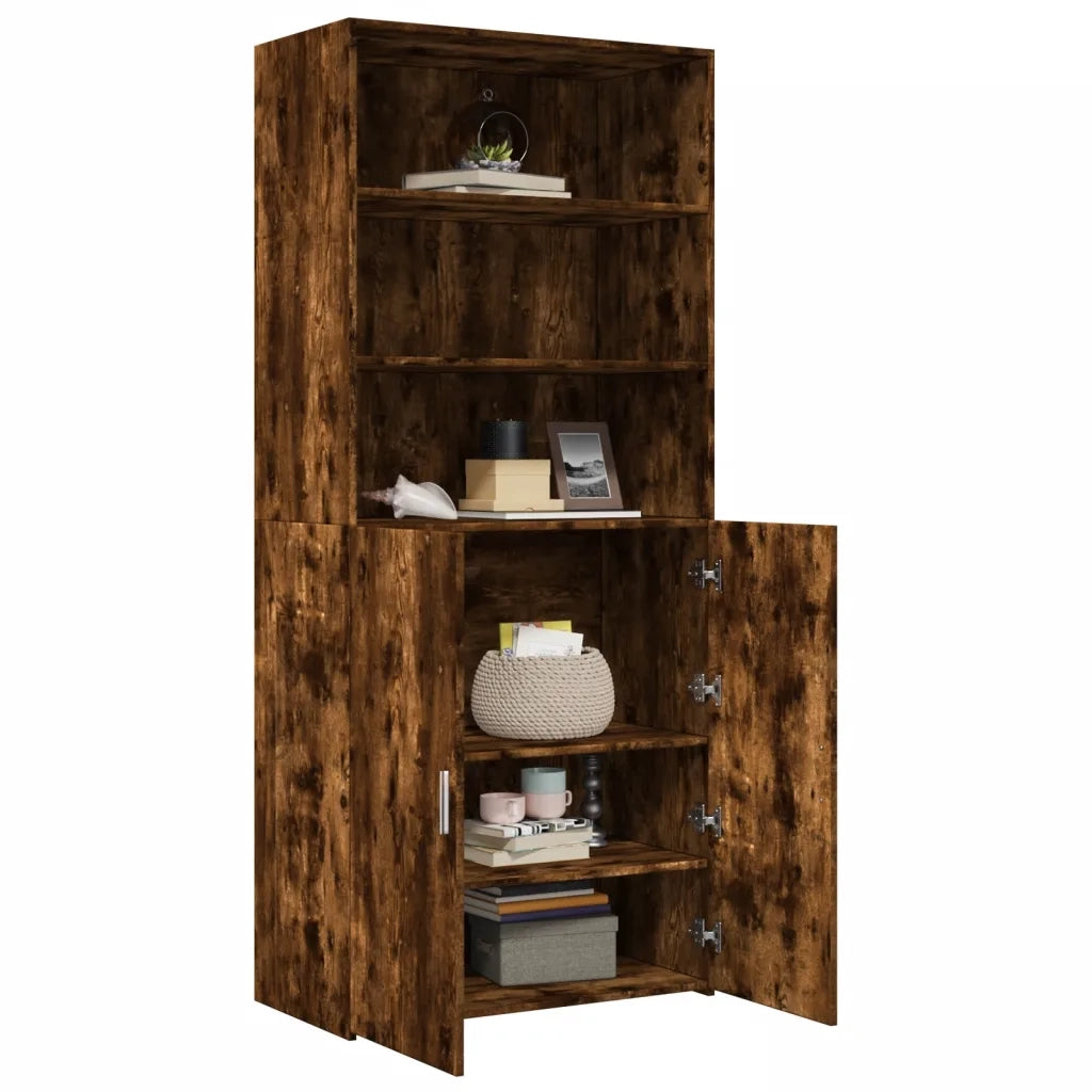 Credenza Rovere Fumo 80x42,5x185 cm in Legno Multistrato 3281382