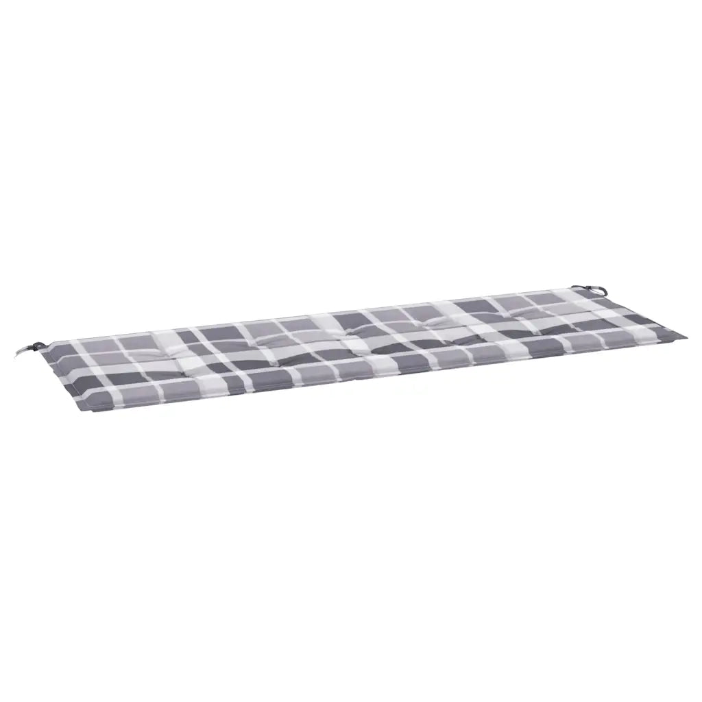 Cuscino per Panca a Quadri Grigi 150x50x4 cm Tessuto Oxford 314091