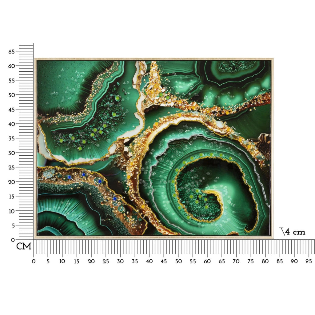Stampa su Tela Marmo 11, Multicolore, Legno, 82x4x62 cm