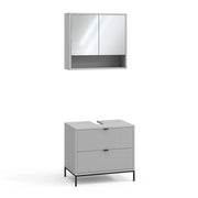 Vicco Set di mobili da bagno Grigio 2 parti