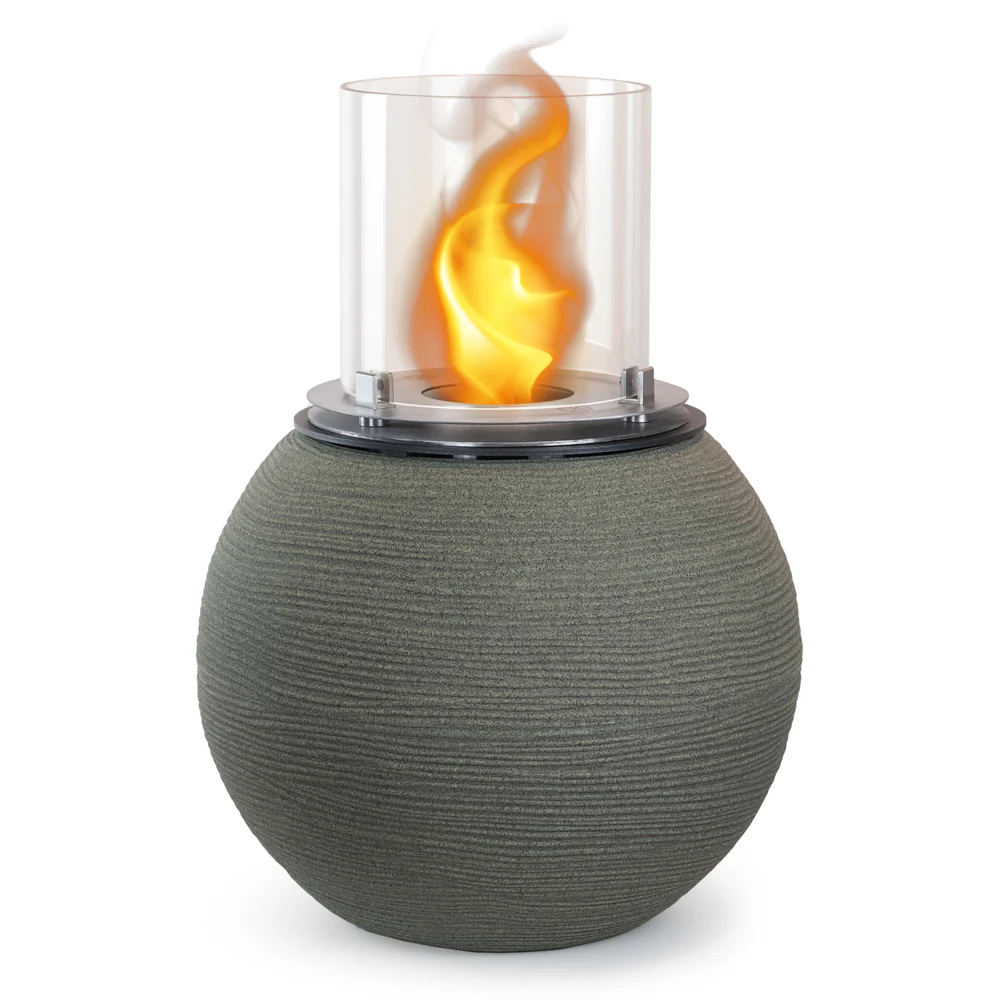 Camino a Bioetanolo Braciere da Pavimento Ø40xh54 cm per Interno ed Esterno Botticelli Verde Salvia
