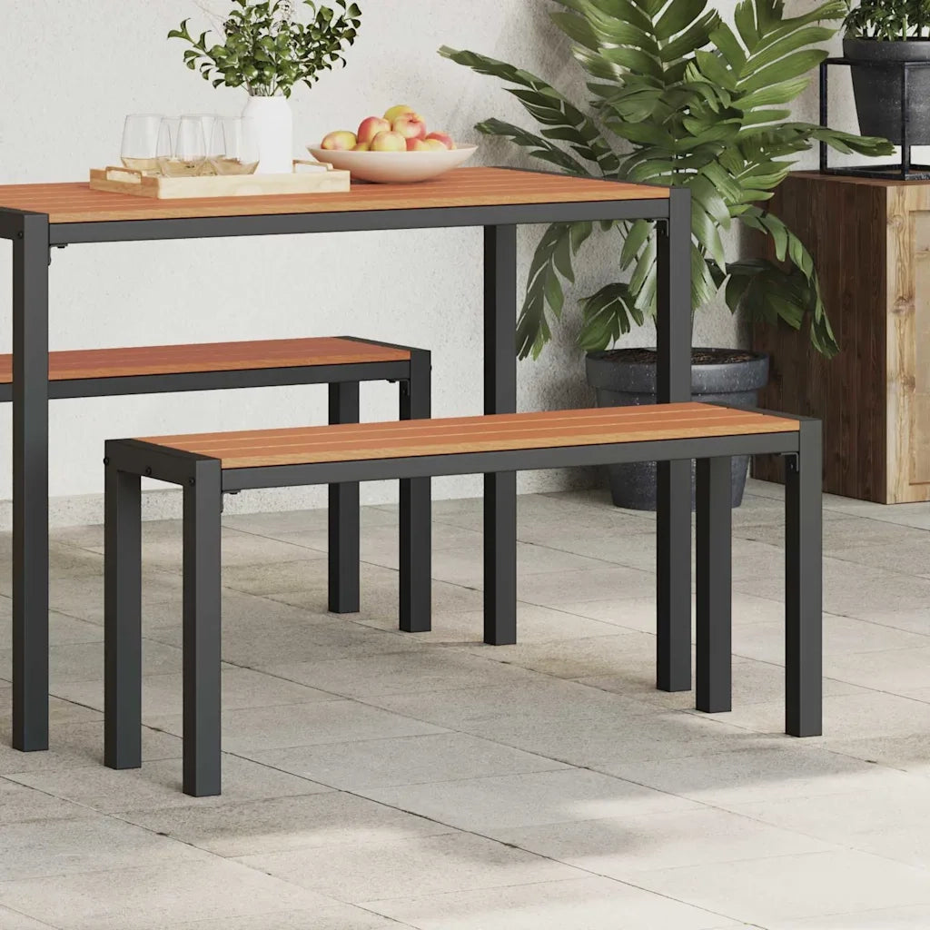 Panchina da giardino Marrone 100 x 28 x 45cm Acciaio 42001772