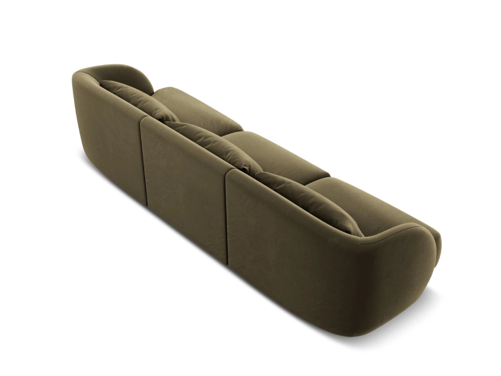 Cosmopolitan Design - Divano "Tulum" 3 posti in velluto verde 
