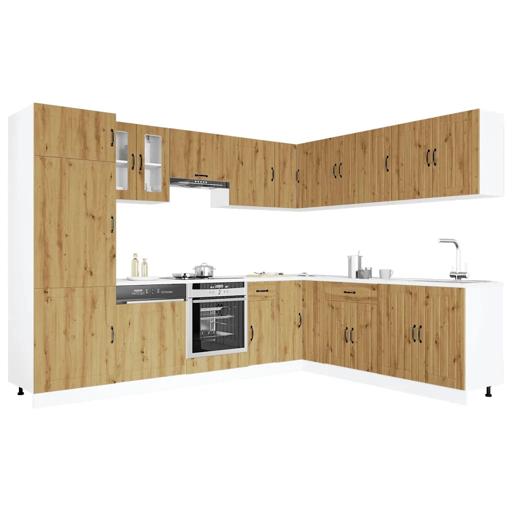 Set Mobili da Cucina 14 pz Lucca Rovere Artigianale Truciolato 3314990