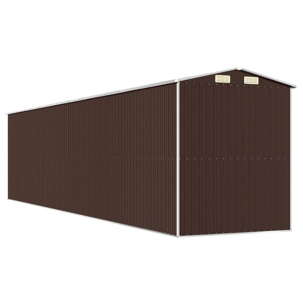 Capanno da Giardino Marrone Scuro 192x855x223cm Acciaio Zincato 3147468