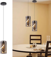 Lampada a sospensione ZMH LED nera 8w 3000k altezza regolabile per soggiorno cucina