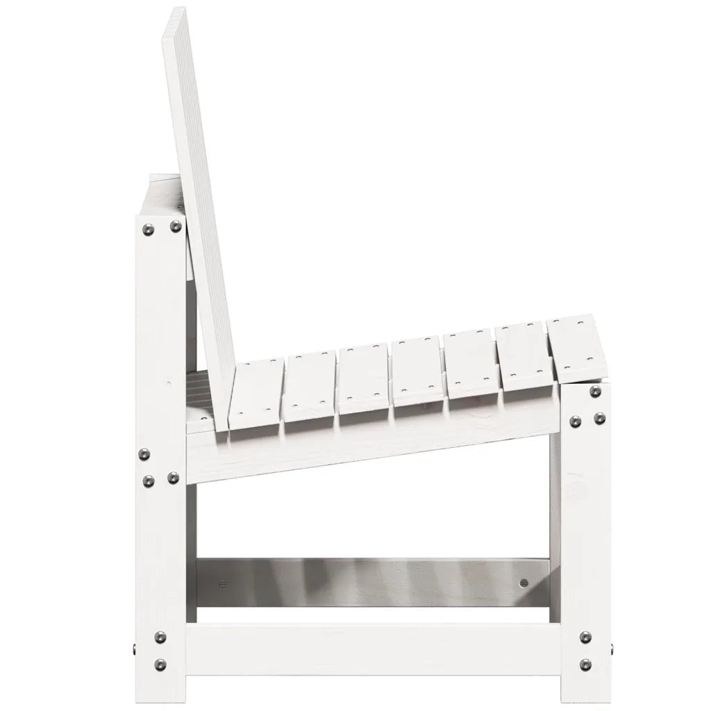 Set Salotto da Giardino 3 pz | Set di Mobili da Esterno Bianco in Legno Massello di Pino