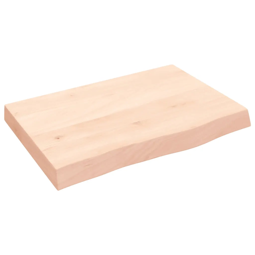 Ripiano a Parete 60x40x(2-6) cm Massello Rovere Non Trattato 363529