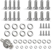 Set di viti a testa rotonda in acciaio inossidabile - 48 pz - M4 M6 M8 per supporti di monitor TV (Argento)