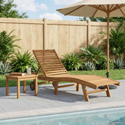 Lettino da sole Marrone Legno di teak solido