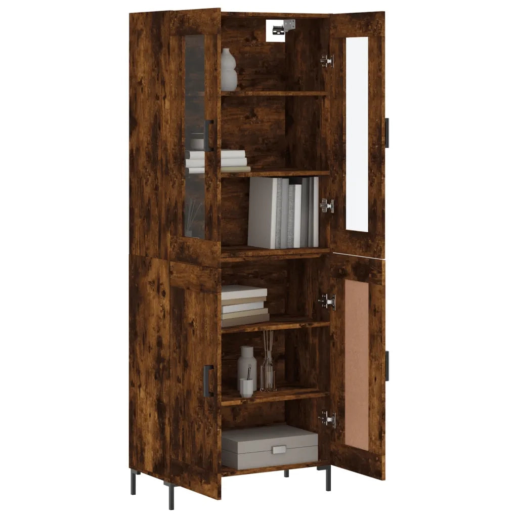 vidaXL Credenza Rovere Fumo  69,5x34x180 cm in Legno Multistrato