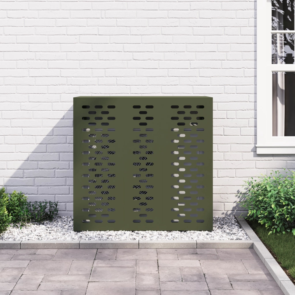 Copertura per condizionatore - Verde oliva, 110x50x105 cm, Acciaio