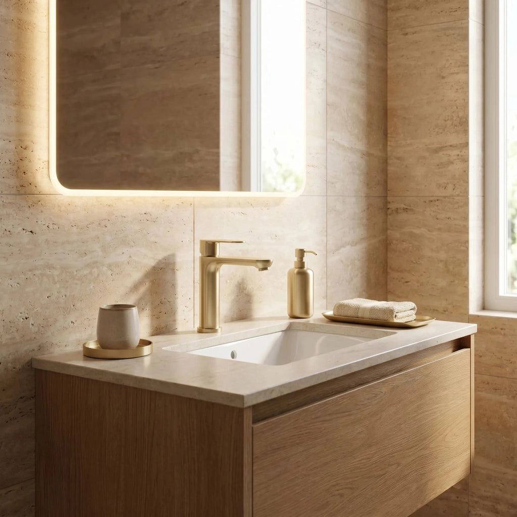 Rubinetto Da Bagno Rea Logan Brush Gold