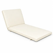 Cuscino per lettino da esterno 192x61 cm con schienale reclinabile e velcro in poliestere – Avorio