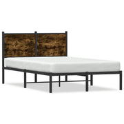 Letto matrimoniale | Letto per adulti | Giroletto senza Materasso in Metallo Rovere Fumo 120x190 cm