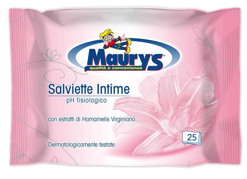 KIT SET 3 PZ MAURY'S SALVIETTE DETERGENTI UMIDIFICATE INTIME 25PZ PH FISIOLOGICO