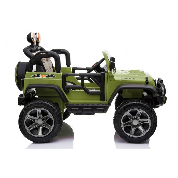 Macchina Elettrica per Bambini 2 Posti Ruote EVA Maxi Fuoristrada 12V Verde