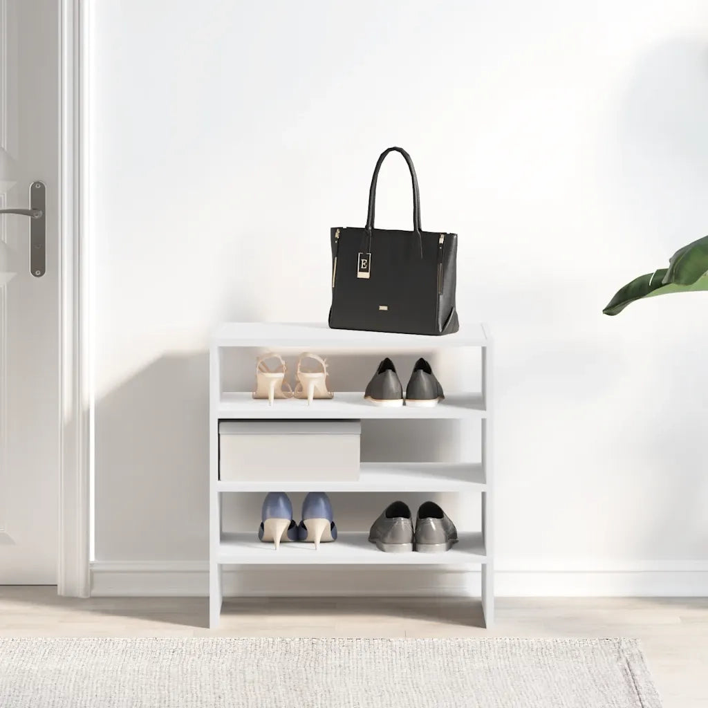 Scarpiere 2 pz Impilabili-Set di 2 Scaffale per scarpe Bianche 60x30x30,5 cm