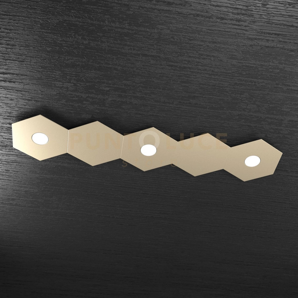 HEXAGON APPLIQUE-PLAFONIERA 3 LUCI + 2 DECORATIVO SABBIA 1142-3L2D-SA