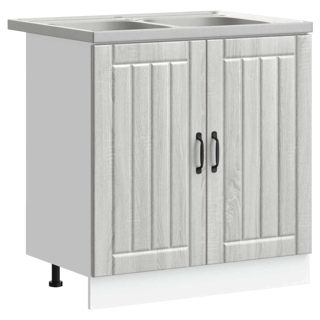 Mobiletto per lavabo Lucca 2 pz Grigio Sonoma 3315017