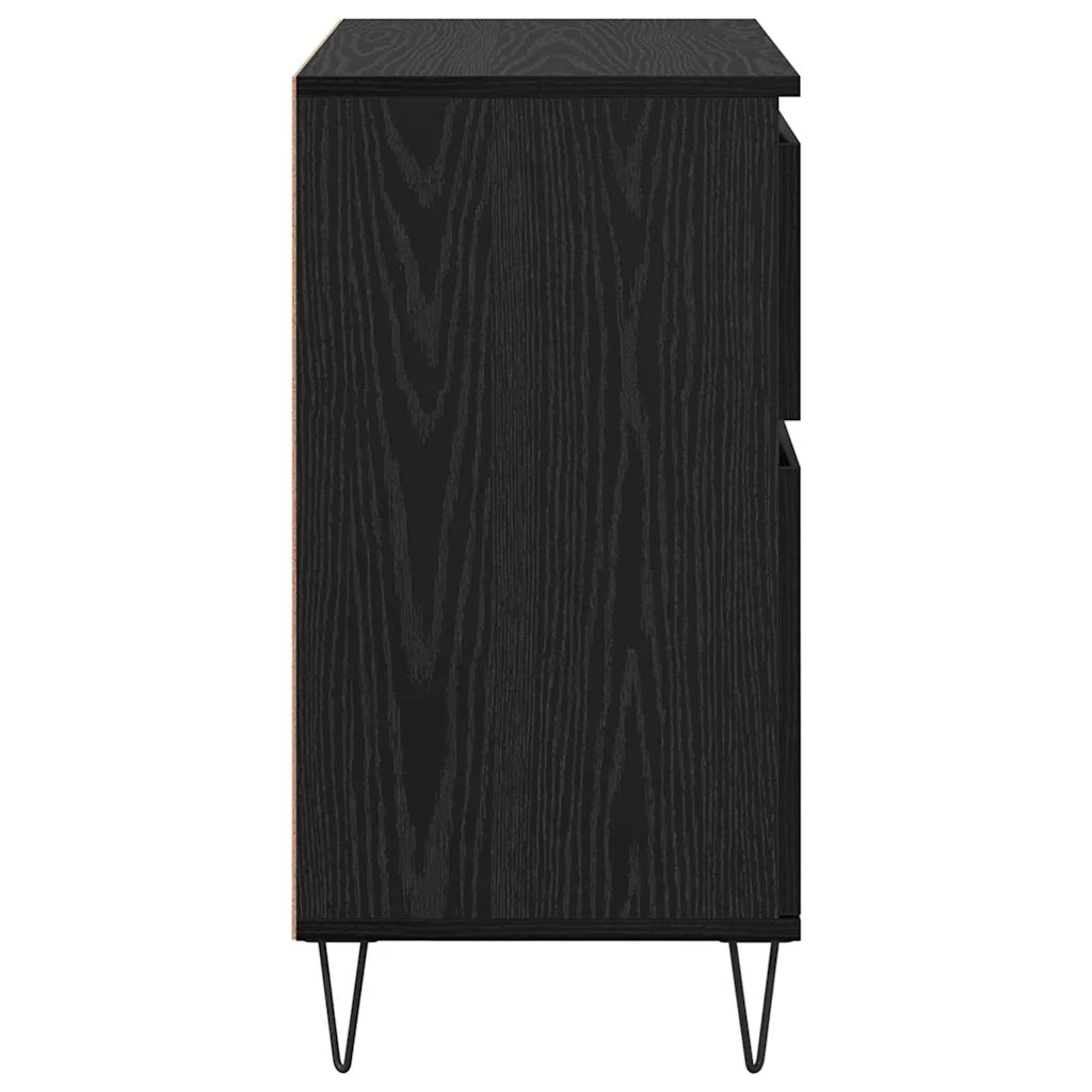 Credenza con Cassetto-Buffet-Armadio da cucina Rovere Nero 60 x 35 x 70 cm 428220