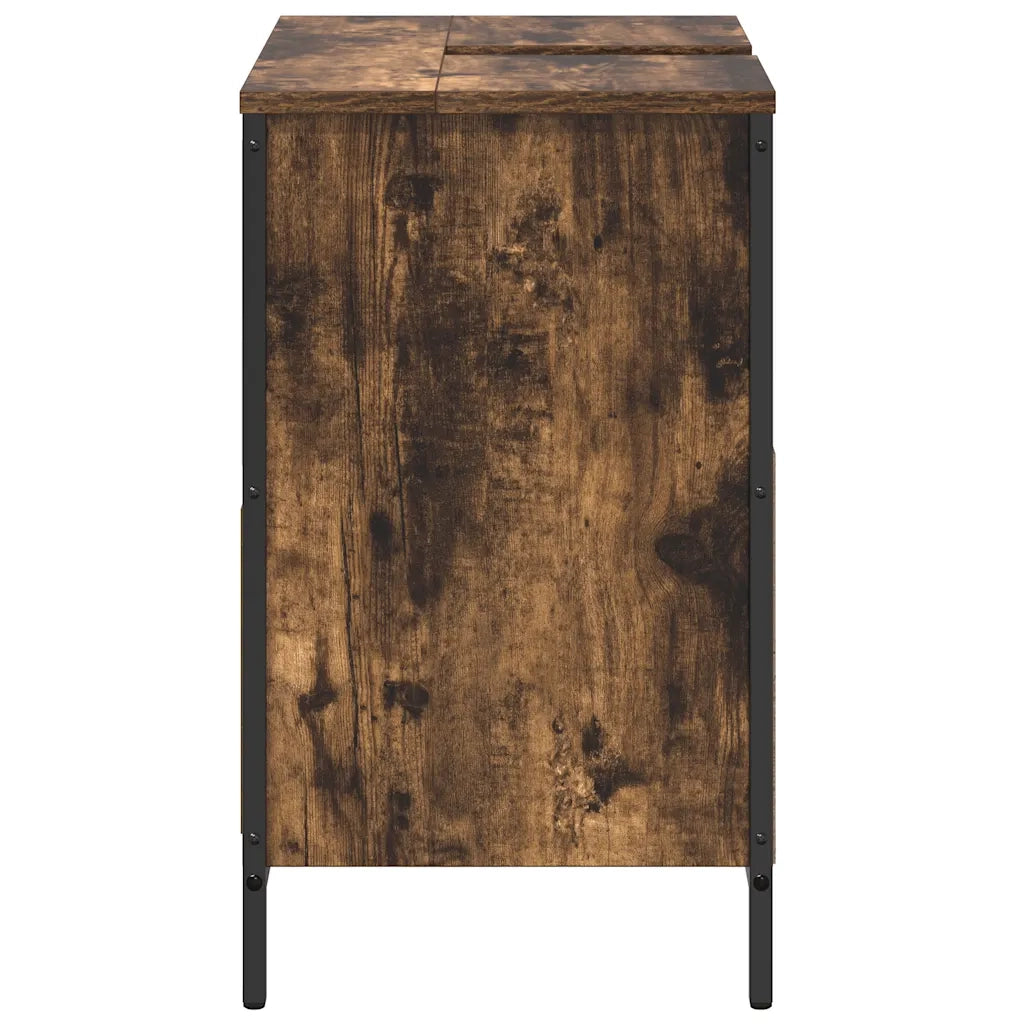 Mobile Lavabo da Bagno con Cassetti Rovere Fumo 60x34,5x60 cm 861884