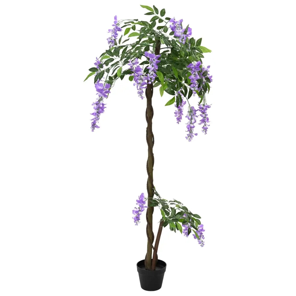 Albero di Fiori di Fagiolo Artificiale Viola 80 x 18 x 160 cm