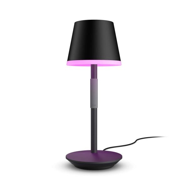 Philips hue white and color ambiance go lampada smart da tavolo ricaricabile nera wireless - 929003128501