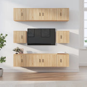 Set Mobili Porta TV 8 pz-Credenza per TV Rovere Sonoma in Legno Multistrato 690845