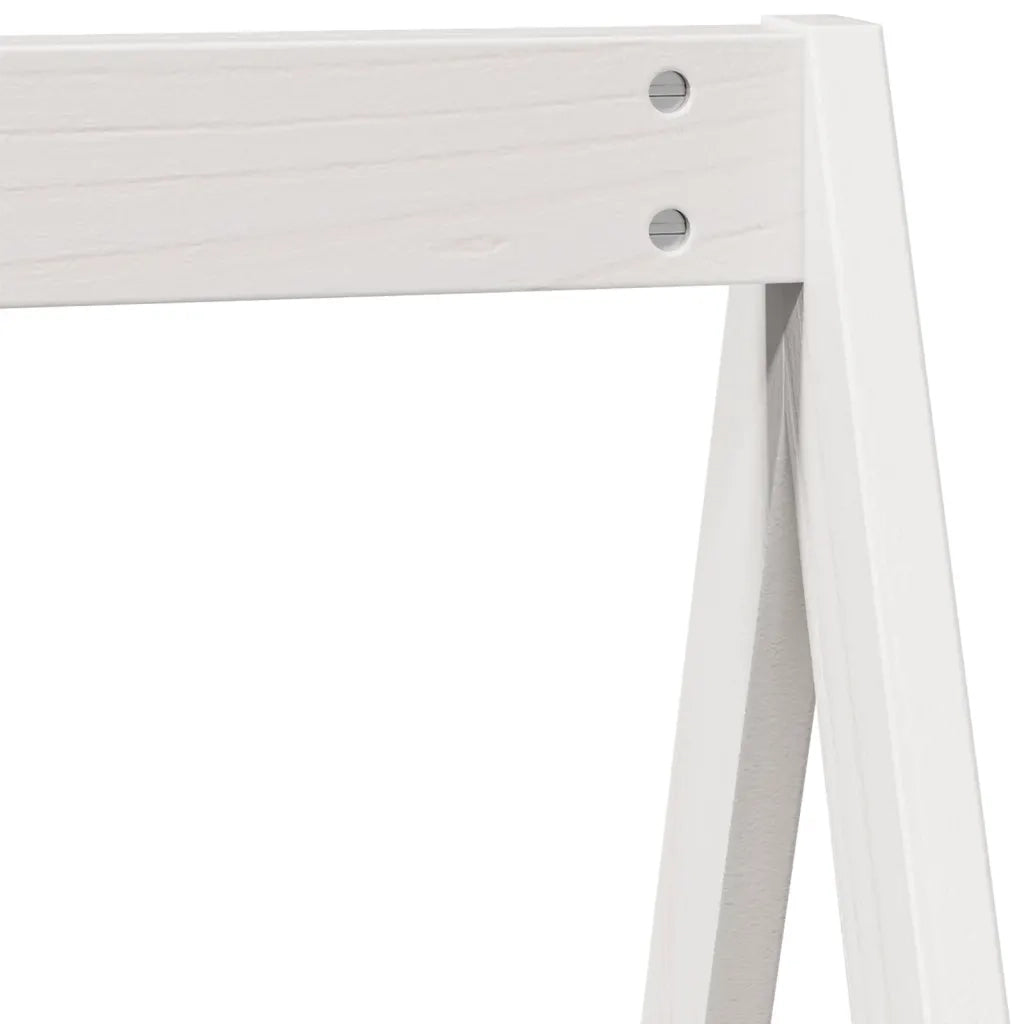 Letto a Castello con Tetto Bianco 90x200 cm in Legno di Pino 3282080