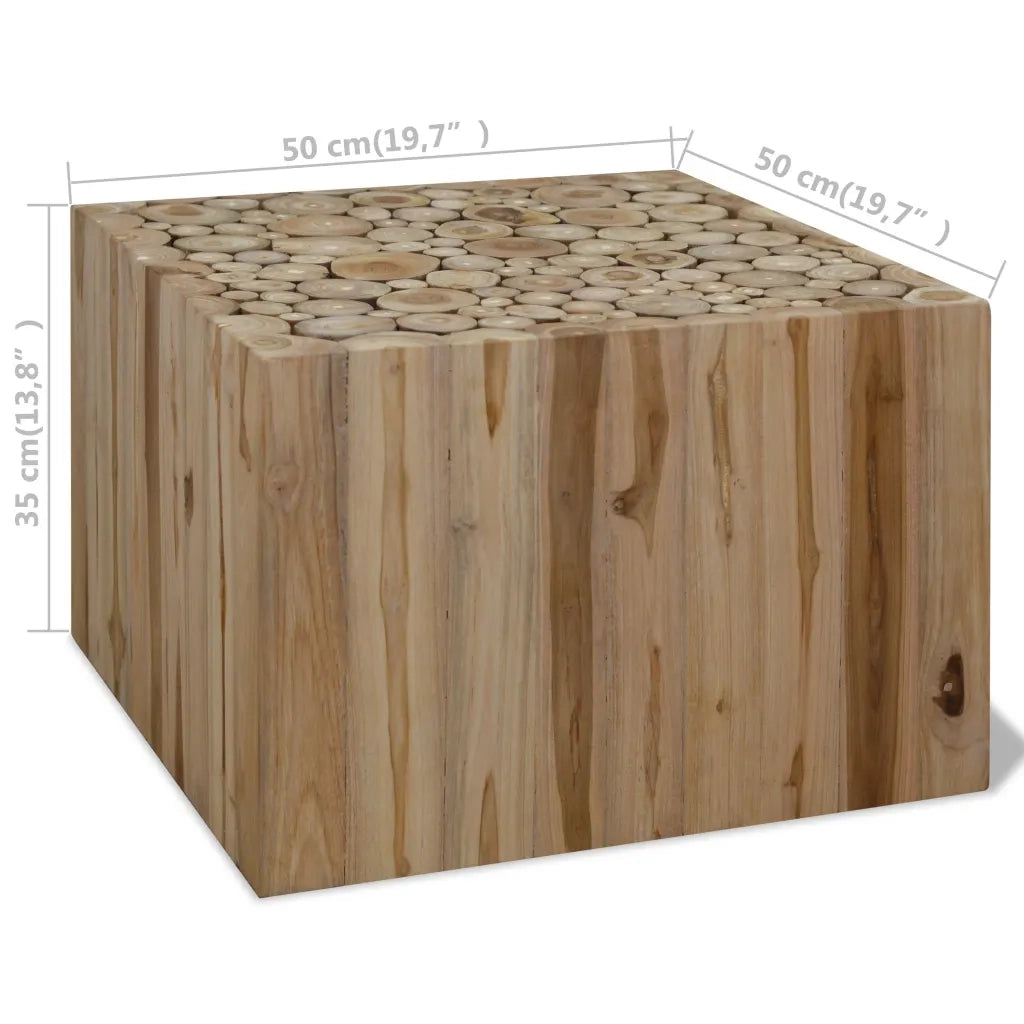 Tavolino da CaffÃ¨ in Autentico Legno di Teak 50x50x35 cm