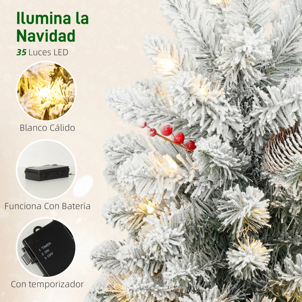 Albero di Natale Artificiale Mini 60cm ¨C Xylo ¨C Con 35 Luci LED e Neve