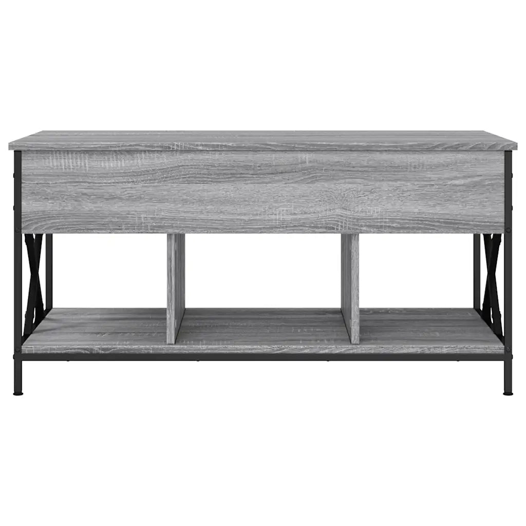 Tavolino Salotto-Tavolino da soggiorno-Tavolo Grigio Sonoma 100x55x50 cm Multistrato Metallo