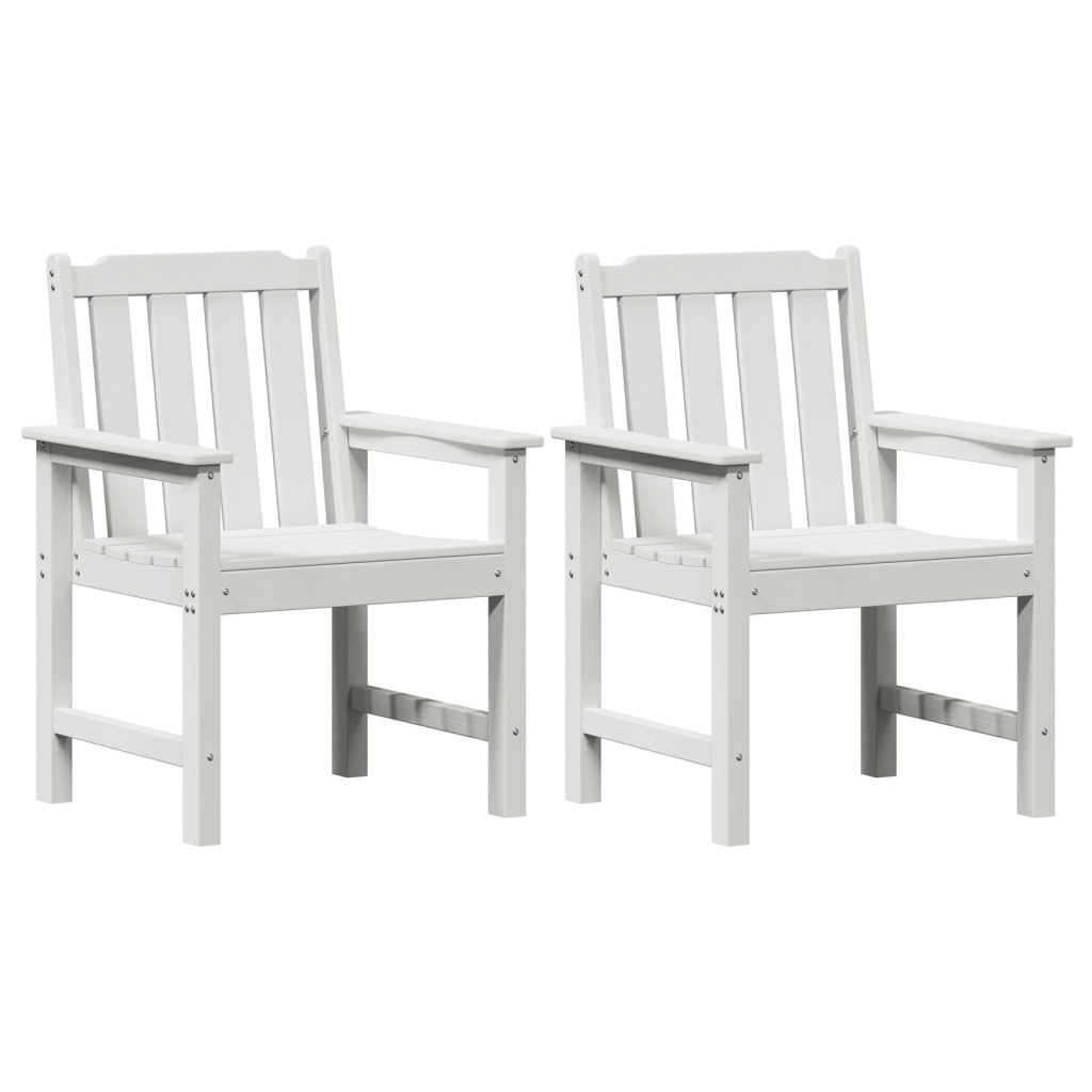 Sedie da Pranzo da Giardino 2 pz Bianche HDPE