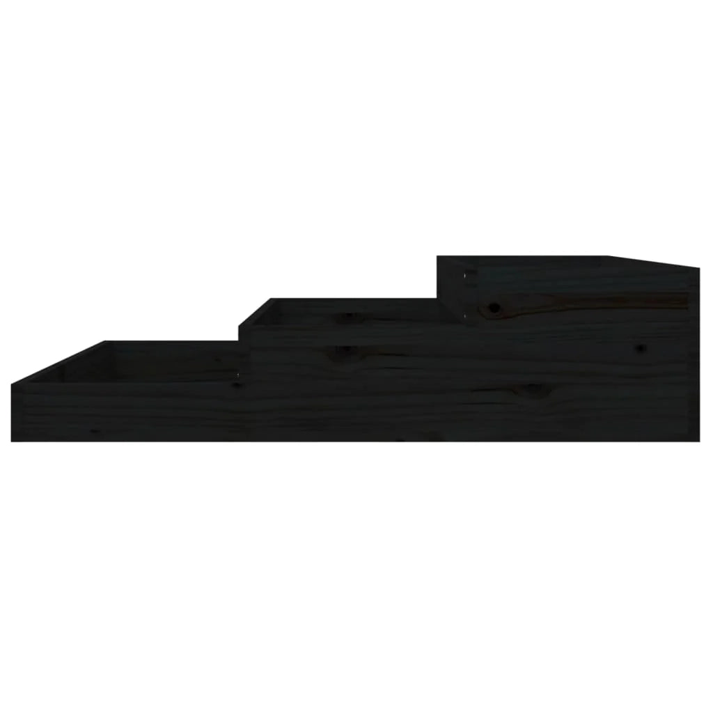 Fioriera rialzata per piante e fiori terrazza giardino 107 x 107 x 27 cm legno massello di pino nero 02_0037296
