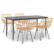 Set da Pranzo da Giardino 5 pz | Set Salotto da Giardino in Polyrattan