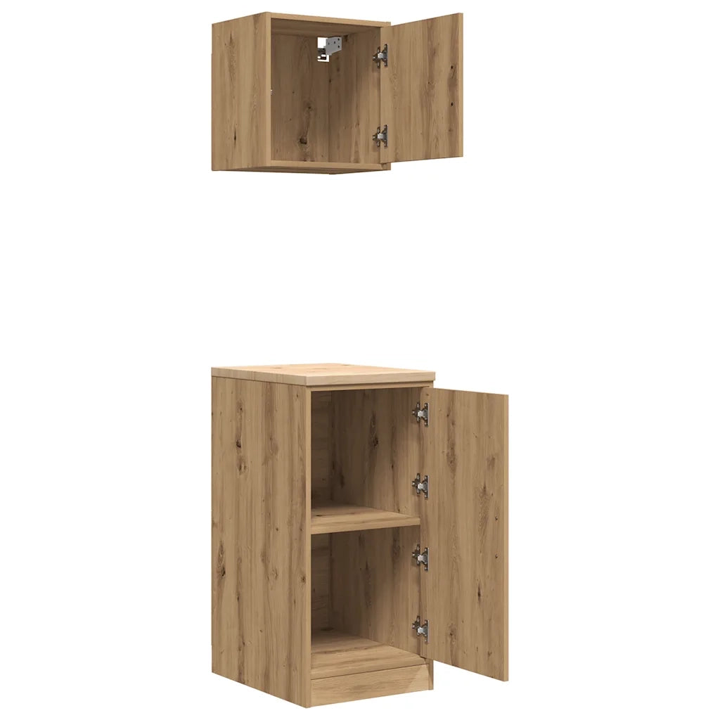 Armadi da Garage 2 pz Rovere Artigianale in Legno Multistrato CFW8205603