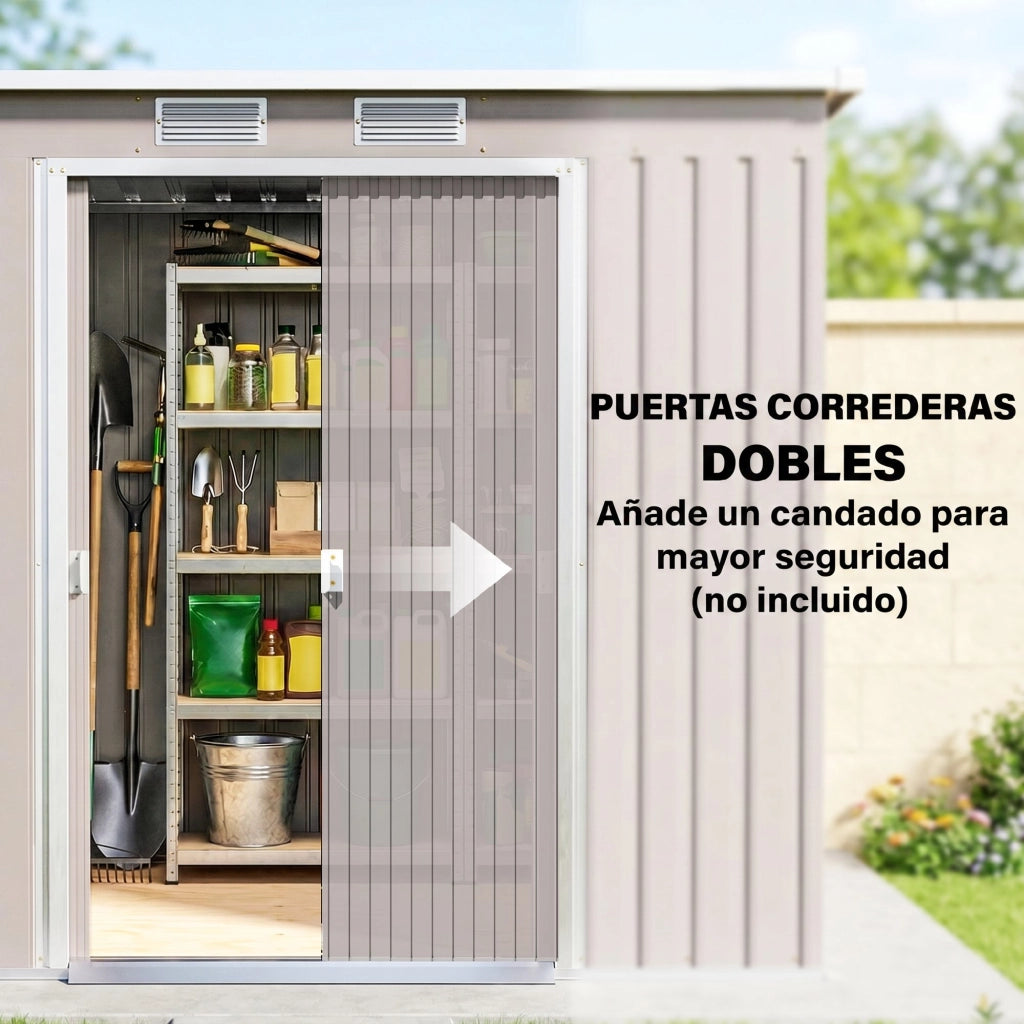 Casetta da Giardino ¨C Zephmum ¨C Grigio Chiaro 213x130x172 cm
