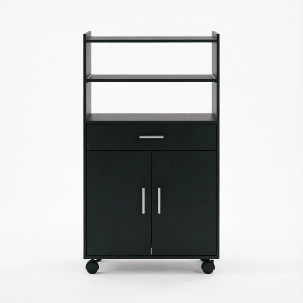 Carrello da cucina con ruote, carrello da cucina mobile con armadietto, cassetti e ripiani per la cucina