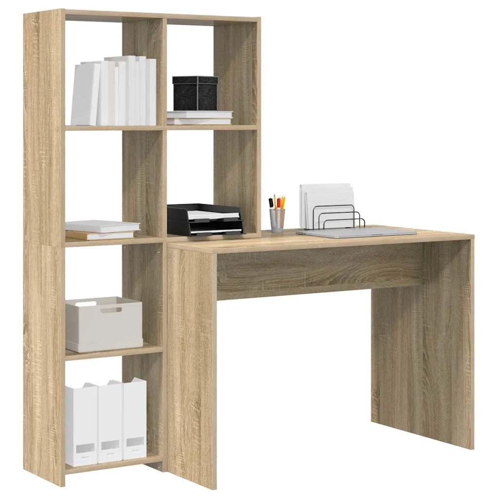 vidaXL Scrivania rovere sonoma 138.5 x 55 x 143 cm Legno multistrato