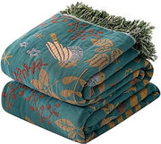 Sprei plaid con disegno, 150 x 200 cm, coperta in stile bohemiano, reversibile, adatta per guardare la TV o fare un sonnellino in una poltrona, coperta per letto singolo.