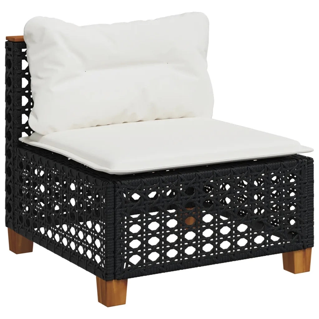 Set Divani da Giardino con Cuscini 7pz Nero Polyrattan 3261884