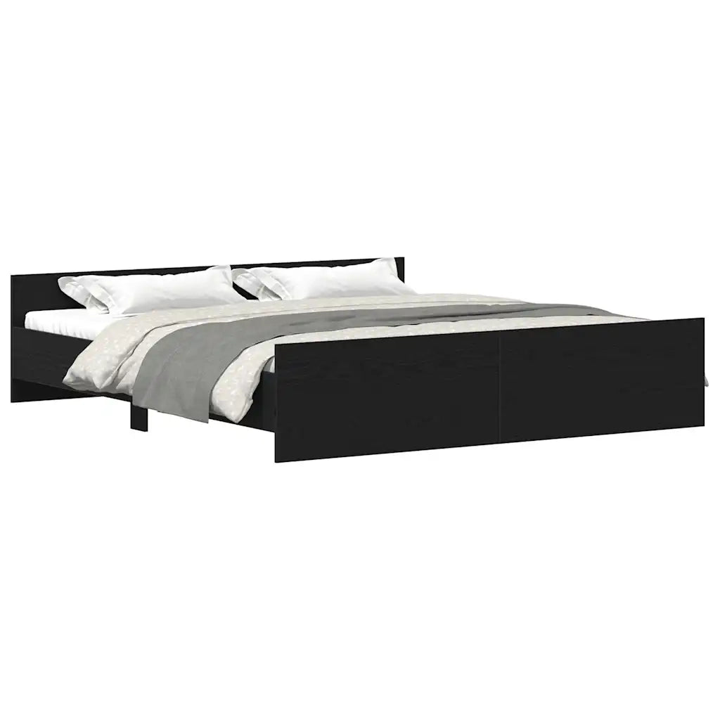 vidaXL Struttura letto senza materasso in rovere nero 180x200 cm in legno composito