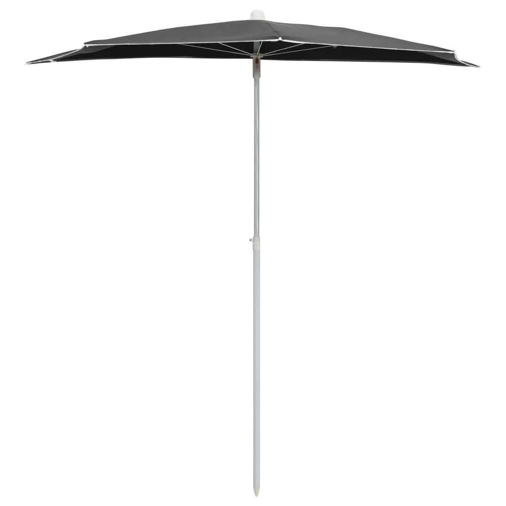 Ombrello | Parasolne Semicircolare con Palo 180x90 cm Antracite