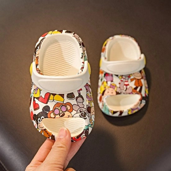 Pantofole per bambini - Calzature antiscivolo per spiaggia e piscina - Pantofole moda con stampa - Leggere e respiranti - Pantofole estive divertenti per bambini - Adatte per esterno, scuola, bagno, spiaggia e piscina - Taglia 13
